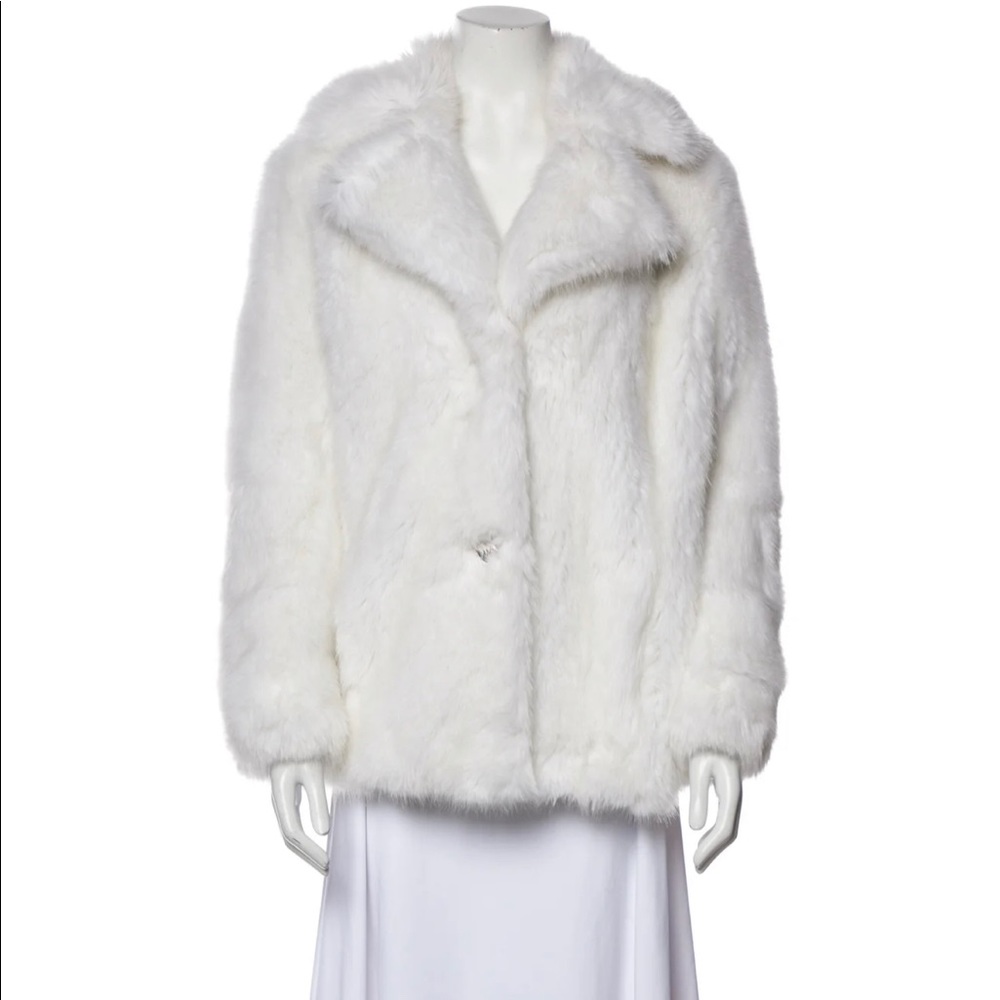 Michael Kors White/Cream Faux Fur Coat